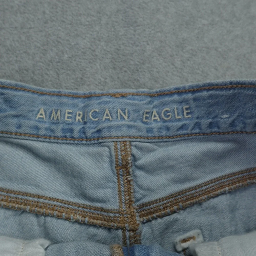 American Eagle Shorts Womens‎ 0 Blue Highest Rise Baggy Distressed Denim